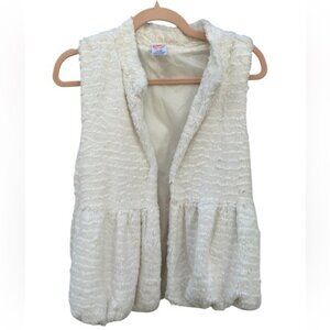 Wonder Nation Ivory Faux Fur Vest Youth XL